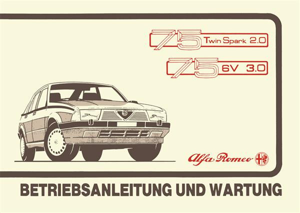 Alfa Romeo 75 Betriebsanleitung