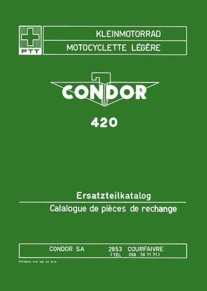 Puch Condor Typ 420 (Schweizer Post) Ersatzteilkatalog