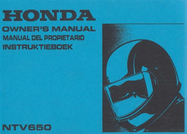 Honda NTV 650 Owner's Manual