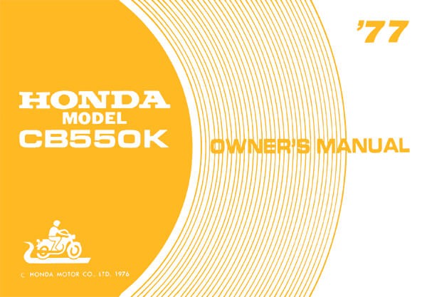 Honda CB550K Owner's Manual