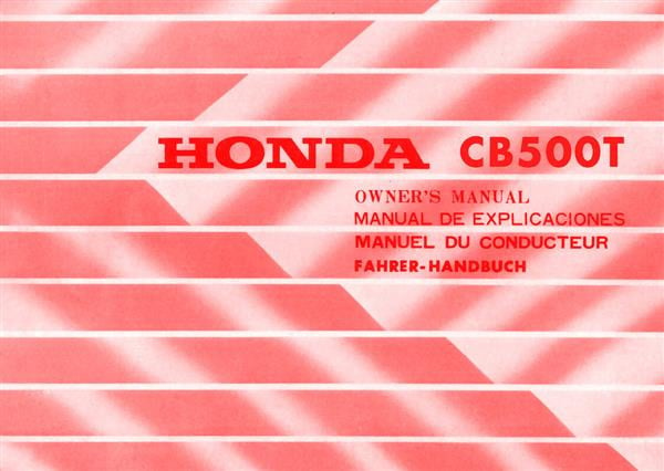 Honda CB500T Fahrerhandbuch