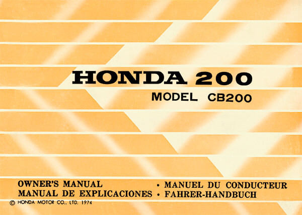 Honda CB200 Fahrerhandbuch