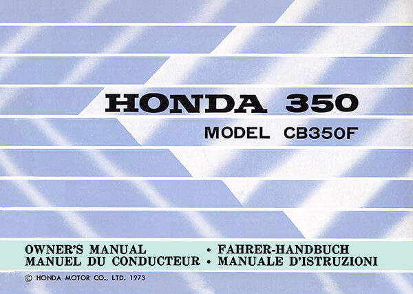 Honda CB350F Fahrerhandbuch