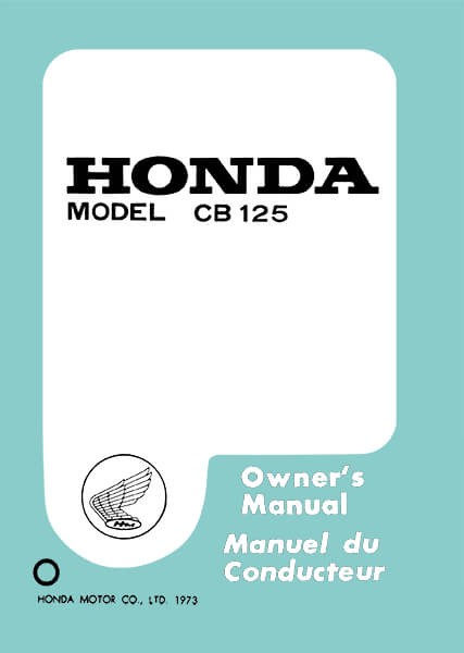 Honda CB125 Owners Manual