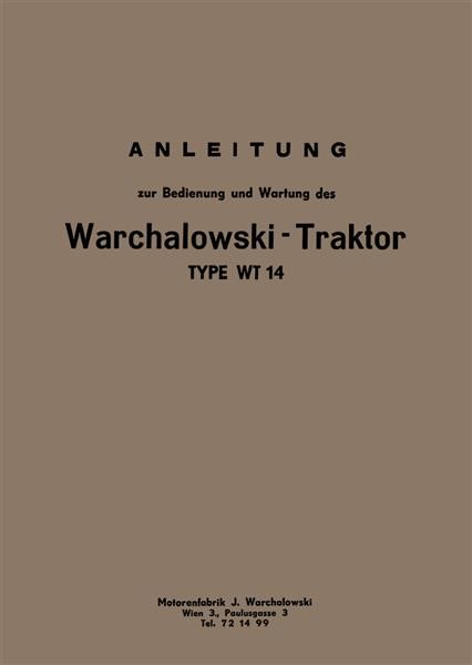 Warchalowski WT14 Betriebsanleitung und Ersatzteilkatalog