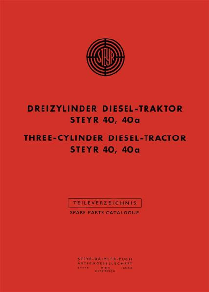 Steyr 40 und 40a Traktor Ersatzteilkatalog