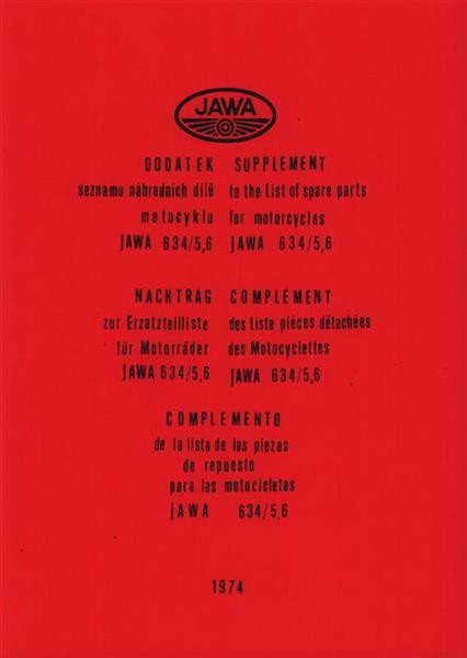 Jawa Motorrad Typ 634/5,6 Ersatzteilkatalog