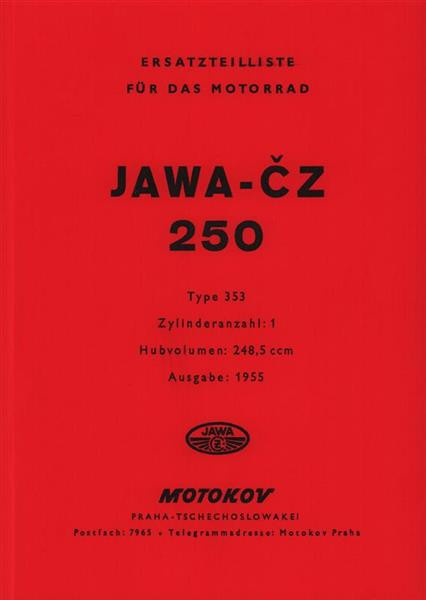 Jawa-CZ 250, Typ 353, 1Zylinder Ersatzteilkatalog