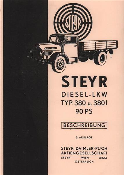 Steyr Typ 380 und 380 f, Betriebsanleitung