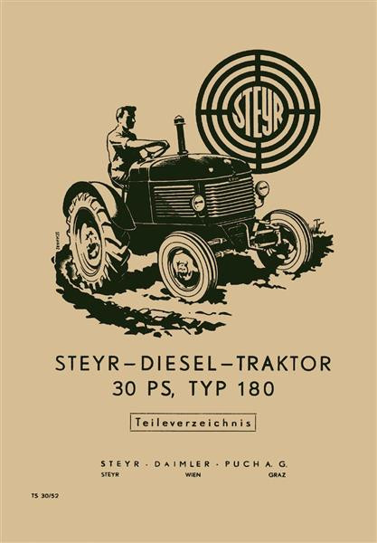 Steyr 180 - 30 PS Traktor Ersatzteilkatalog