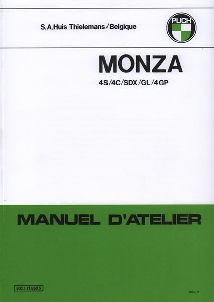 Puch Monza, 4S, 4C, SDX, GL, 4GP, 4-Gang, Manuel d´Atelier