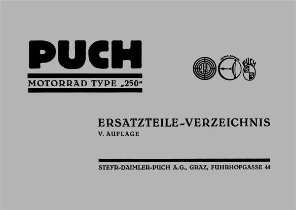 Puch 250 Touren und Sport-Modelle Ersatzteilkatalog