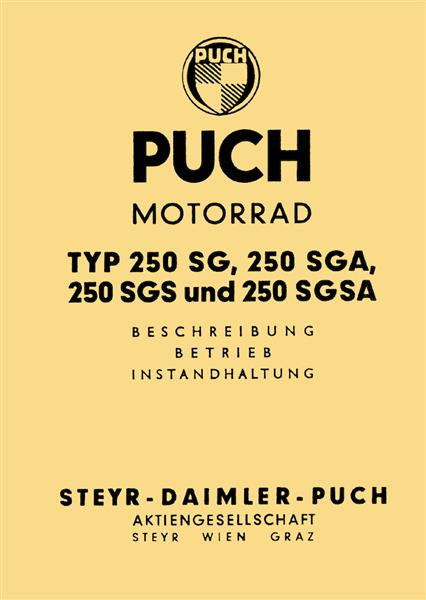 Puch 250 SG, 250 SGA, 250 SGS, 250 SGSA, Betriebsanleitung