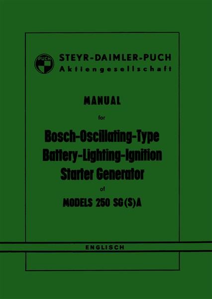 Puch 250 SGA/SGSA Manual for Battery-Lighting-Ignition