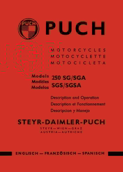 Puch 250 SG/SGS, Owners Manual, Maintenance, description y Manejo