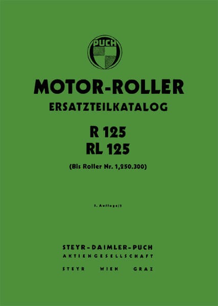 Puch Motorroller R 125 und RL 125, Ersatzteilkatalog