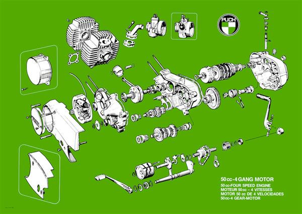 Puch 4-Gang-Motor Monza Poster