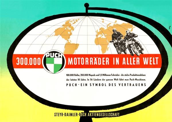 Puch Motorräder in aller Welt Poster