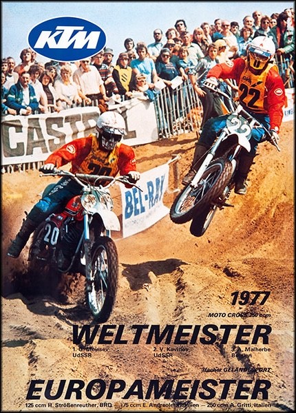 KTM Motorfahrzeugbau Moto Cross Weltmeister 1977 Poster
