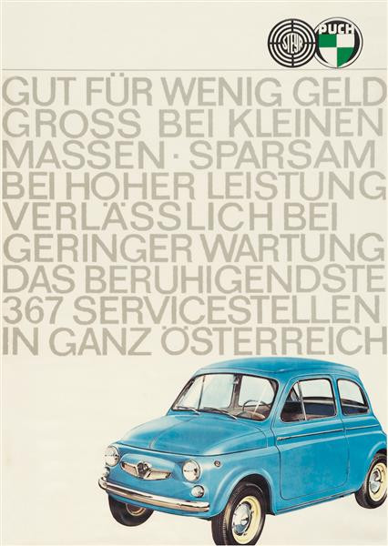 Puch 500 "Gut für wenig Geld" Poster