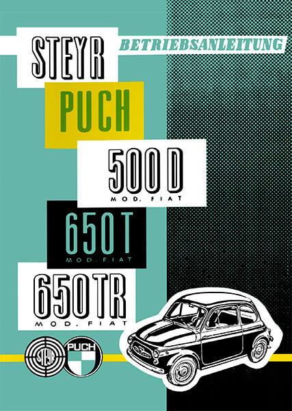 Puch 500, 650 T, 650 TR, mit hinten angeschlagenen Türen, Betriebsanleitung