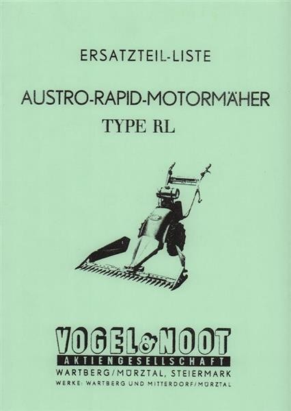 Vogel & Noot Austro Rapid Motormäher Typ RL, Vogel & Noot, Ersatzteilkatalog