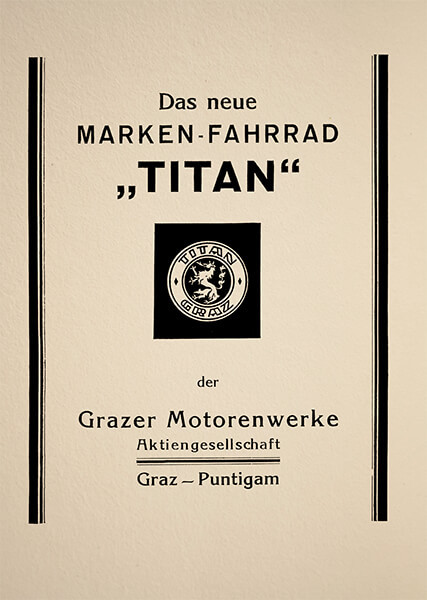 Titan Graz"Das neue Marken-Fahrrad", Prospekt