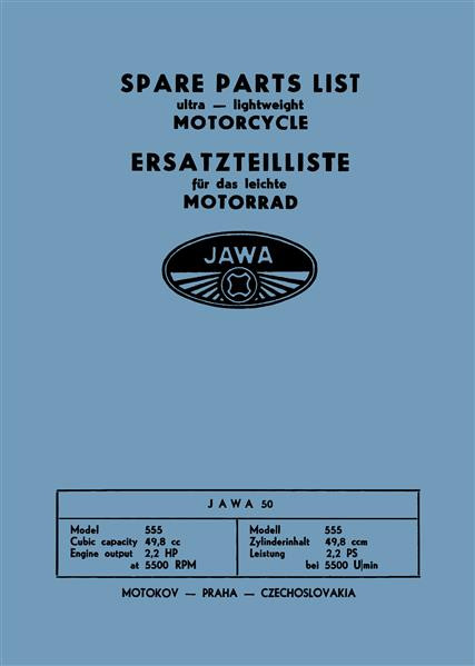 Jawa 50 - Type 555 Ersatzteilkatalog