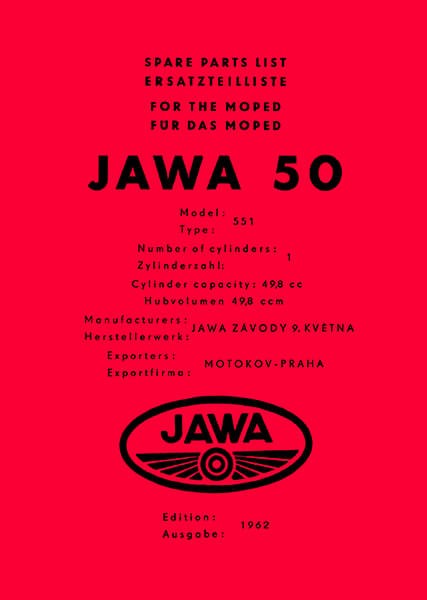Jawa 50, Type 551 Ersatzteilkatalog
