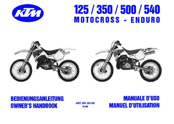 KTM Motorfahrzeugbau 125, 350, 500, 540 Motocross - Enduro, Betriebsanleitung