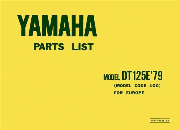 Yamaha DT 125 E, Ersatztteilkatalog