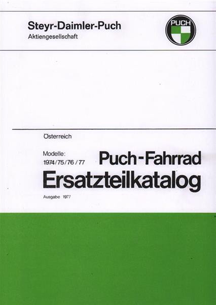 Puch Fahrrad, Modelle 1974 - 1977 Ersatzteilkatalog