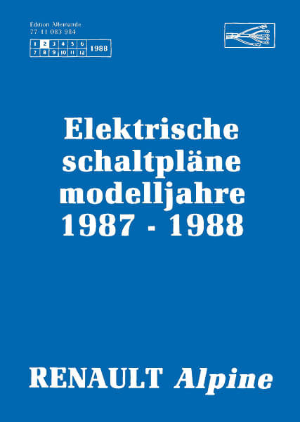 Renault Alpine Elektrische Schaltpläne 1987-1988