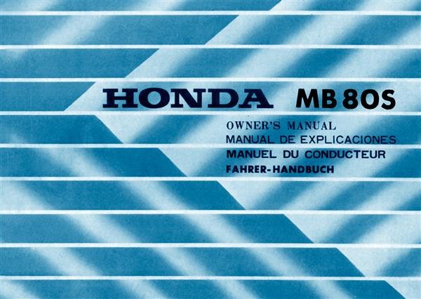 Honda MB80S Fahrerhandbuch