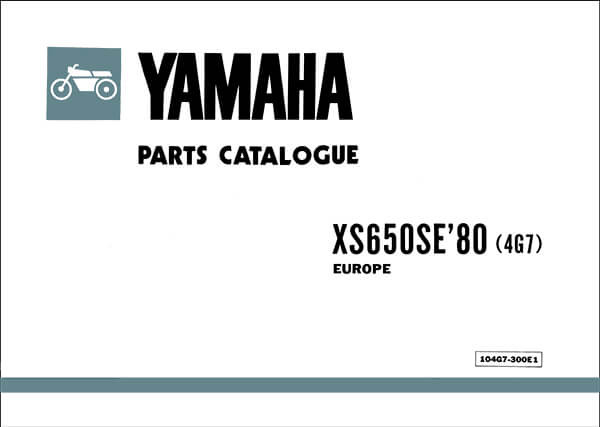 Yamaha XS 650 SE '80, Europe, Parts Catalogue