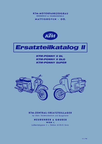 KTM Motorfahrzeugbau Ponny II DL/ DLG Super, Fahrgestell, Ersatzteilkatalog