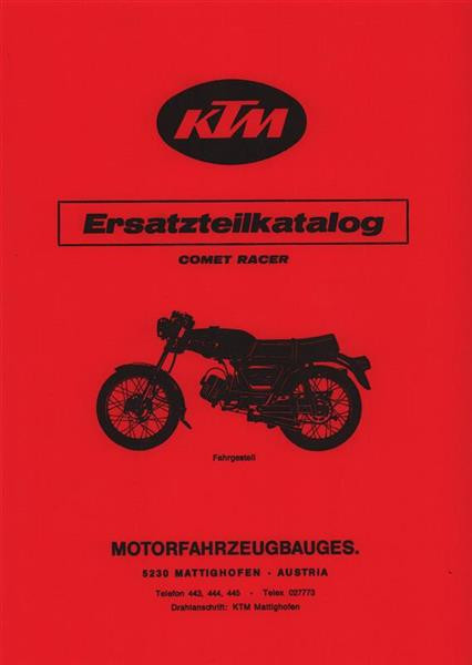 KTM Motorfahrzeugbau Comet Racer mit Puch-Motor Ersatzteilkatalog