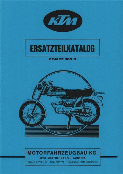 KTM Motorfahrzeugbau Comet 500 S mit Puch-Motor Ersatzteilkatalog