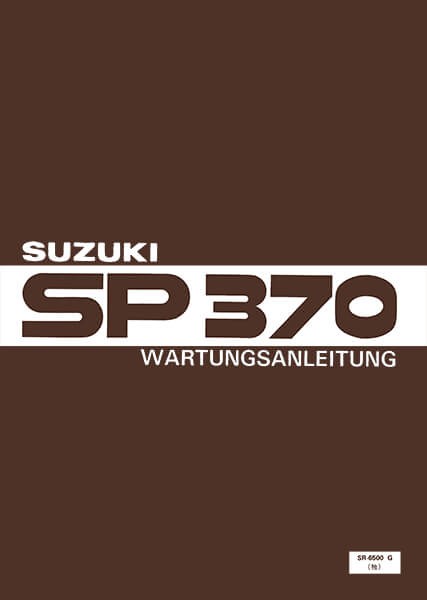 Suzuki SP370 Reparaturanleitung