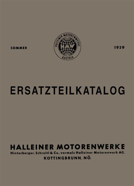 HMW 50 Motoren, Ersatzteilkatalog