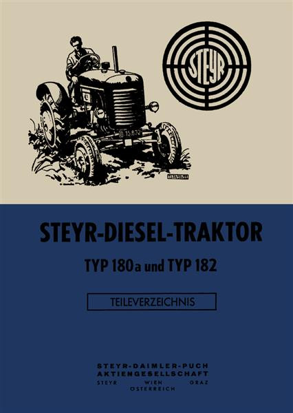 Steyr 180a und 182 Traktor Ersatzteilkatalog