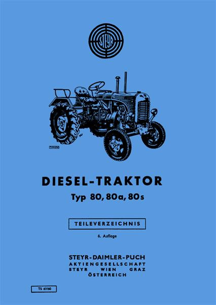 Steyr 80 80a 80s Traktor Ersatzteilkatalog