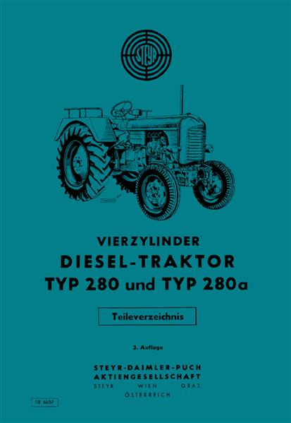 Steyr 280 und 280a Traktor Ersatzteilkatalog