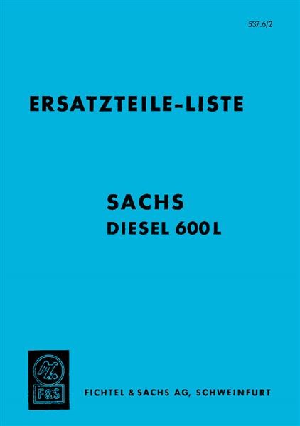 Sachs 600L Diesel Stationärmotor, Ersatzteilkatalog