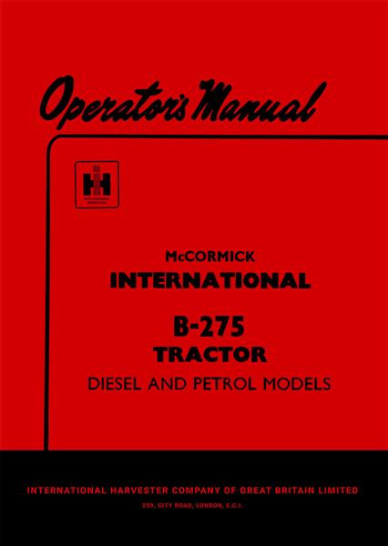 IHC Mc Cormick B-275 Betriebsanleitung