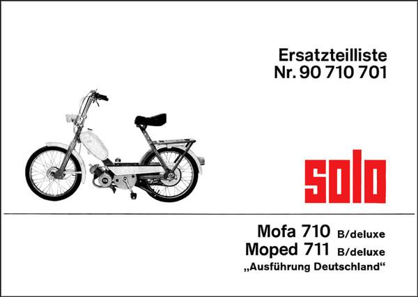 Solo 710B/deluxe und 711B/deluxe Mofa Ersatzteilliste