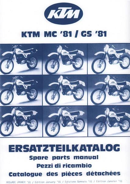 KTM Motorfahrzeugbau 125 / 250 / 350 / 390 / 420 / 495 MC + GS, Ersatzteilkatalog für das Fahrwerk (ohne Motor)