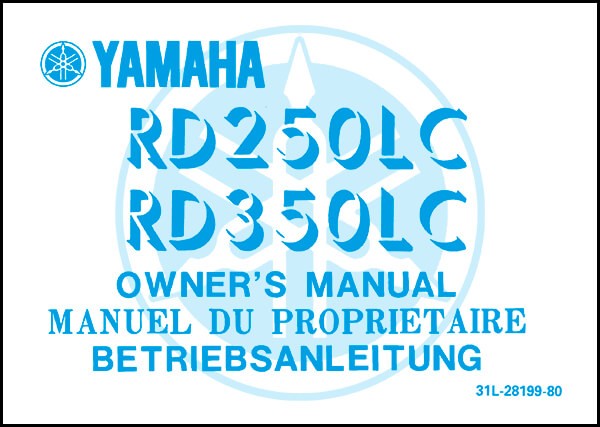 Yamaha RD 250 LC, RD 350 LC, Betriebsanleitung