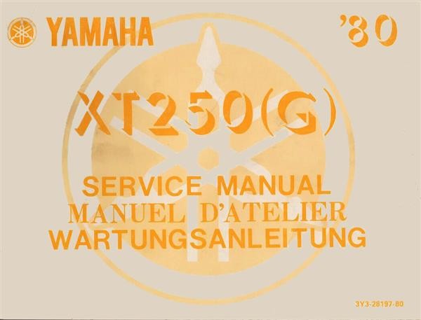 Yamaha XT250G, Wartungsanleitung