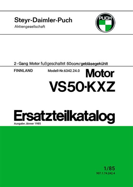 Puch VS50 KXZ (nur Motor) für Finnland Ersatzteilkatalog